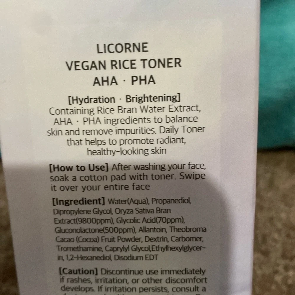 Licorne Vegan Rice Toner Reduces Facial Impurities Vegan Brightening